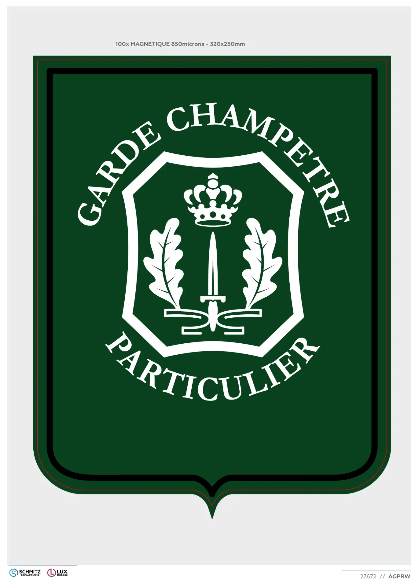 Insignes fédéral pour portière aimanté 320X250